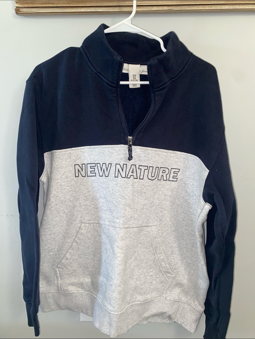 New Nature Half-Zip Pullover Sweatshirt - Navy & Light Gray